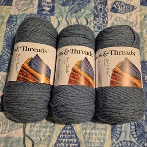 NIP Loops & Threads Soft Classic Yarn - Cornflower Blue (3 Skeins)